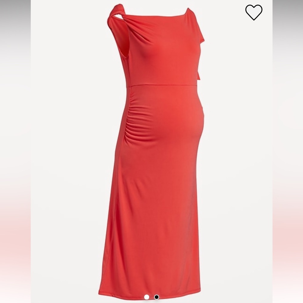 Maternity Asymmetrical Shoulder Occasion Dress